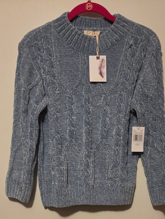Other - Girls Size 12 Jessica Simpson Cozy Cable Knit Sweater - Light Blue